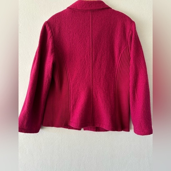 Picadilly Fashions Women's Wool Blend Zip Front Sweater Jacket Fuchsia Large - Picture 8 of 8